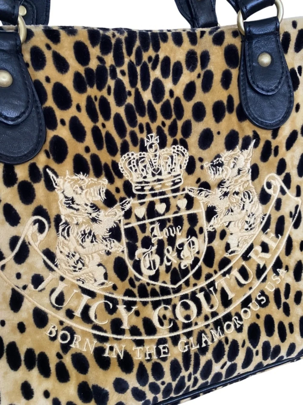 Vintage RARE Juicy Couture Cheetah Velour Pet Carrier Bag Y2K Doggy Couture